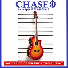 Chase SW206CECS Electro Acoustic Guitar Small Body Folk Cutaway Steel Strings''