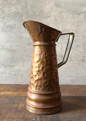 Vintage hammered copper jug - hammered,