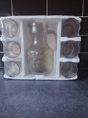 Glass pitcher set jug - set, 6