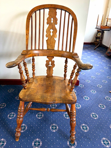 Antique windsor armchair elm - windsor,