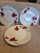 3 x Dinner Plates Poppy