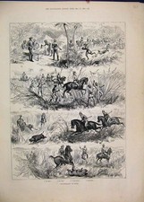 Original Old Antique Print