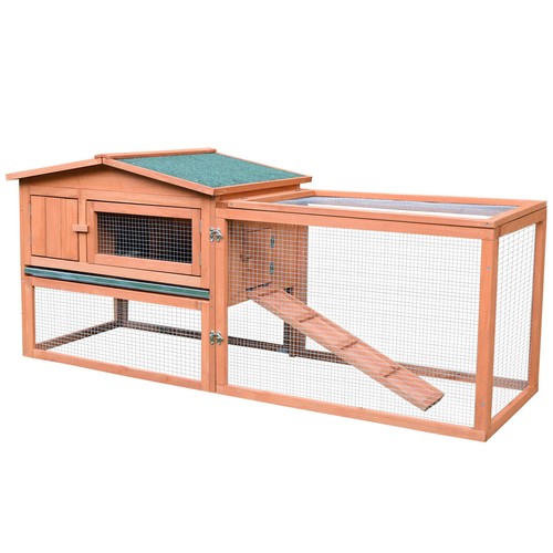 Wooden rabbit hutch - wooden, bunny