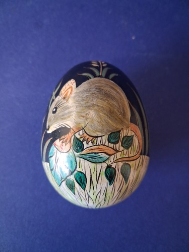 Wooden hand painted egg - wooden,