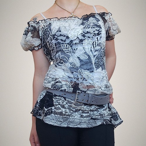 Per una black white lace - una,