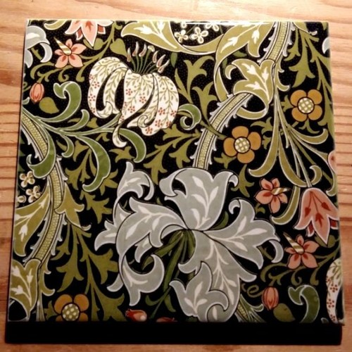 William morris tile coaster - william,
