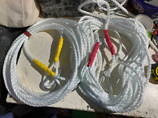 10m & 20m Of 10MM ROPE WHITE ANCHOR BOAT MOORING WITH 10MM SNAP HOOK & SHACKLE