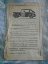 Austin Metropolitan Taxicab brochure undated UK market ref 504/B