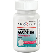 Gas Relief (Simethicone) 80 mg, Mint Flavour,  100 Chewable Tablets, UK