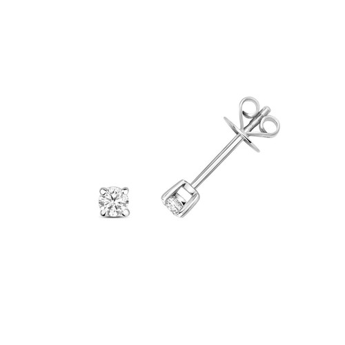 Diamond solitaire earrings - diamond,