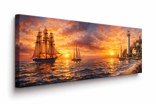 Abstract sunset sailing boats - sunset,