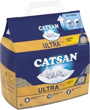 Catsan Litter Ultra Plus Clumping Cat Litter, odour 5 l (Pack of 3) 