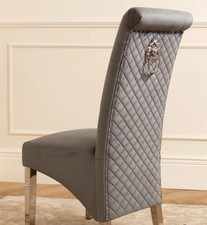 Grey Velvet Set of Two Dining