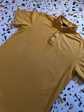 Mens FILA Logo Polo Shirt Top Yellow Size Small Cotton Polo Sports Golf T-Shirt