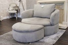 Barker & Stonehouse Tillie Twister Based XL Accent Comfort Snuggle Chair & Stool
