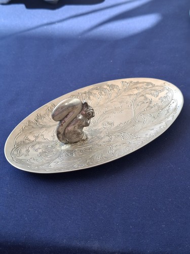 Vntg silver plate metal seba - plate,