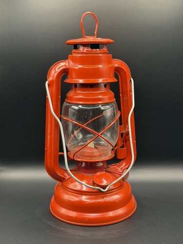 Red hurricane oil lamp - hurricane, lantern