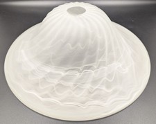 Ceiling Pendant Milky White Swirl Glass Lamp Light Shade Upright Bell Bowl Tulip