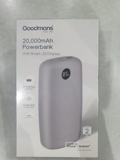 NEW Goodmans LED Power Bank 20000mAh IPhone Android SILVER