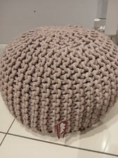 Heart of House Cotton Chunky Knitted Light Pink Pouffe Large Size 50 Cm