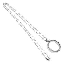  Memory Locket Necklace Hair Keepsake for Men Clear Glass Floating