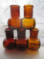 5x 4oz LOVELY AMBER GLASS