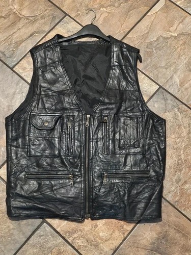 Black leather multi-pocket