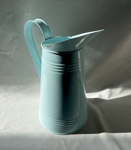 Vintage blue metal water jug - blue,