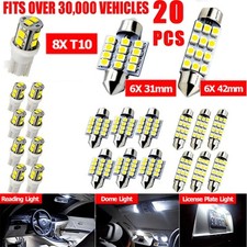 20Pcs White LED Car Inside