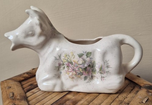 Vintage floral cow creamer - creamer, jug