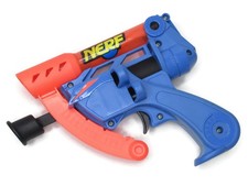 Vintage Nerf Gun Hyper Sight Mono Blaster Blue Soft Dart Toy Used Hasbro 1997