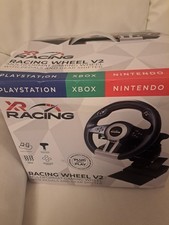 xr racing steering wheel with pedals compatible for xbox playstation and pc