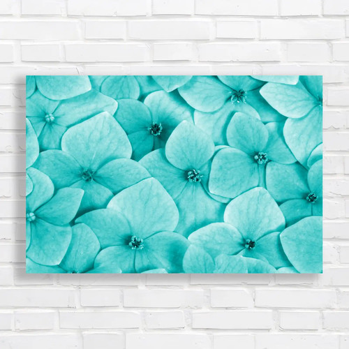 Vibrant floral teal canvas - vibrant,