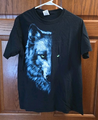 Vintage y2k gray wolf half - y2k,