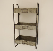 Aged Industrial Metal Wall Storage Shelf Retro Display Shelving Unit 60cm