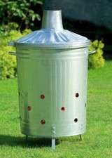 Garden Rubbish Incinerator Fire Bin Waste Metal Steel Galvanised Burner Large