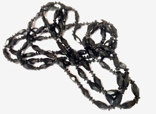 Art deco french jet necklace - french,