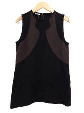MIU MIU Italian Made Ladies UK 12 Black & Brown Sleeveless Luxury Top Pre Loved 