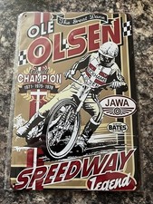 OLE OLSEN    SPEEDWAY ALUMINIUM SIGN