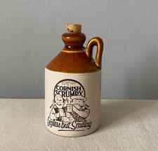 Cornish Scrumpy bottle with org stopper vtg miniature pottery firkin