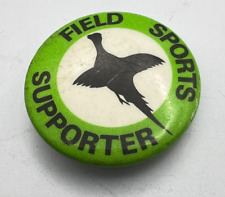 Vintage Field Sports Supporter Pin badge Green Pheasant Design 32mm