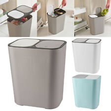 2 Compartment 15L Plastic Trash Bin Bathroom Kitchen Food Recycling Waste Bin UK