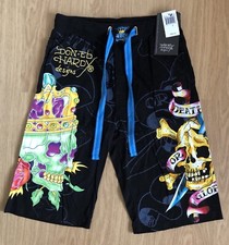BNWT Men’s Vintage Ed Hardy Pyjama Shorts. Small. Black. Cotton Shorts. W28-30