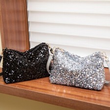 Ladies Sequin Handbag Evening Purse Sequins Shoulder Bag Clutch for Wome