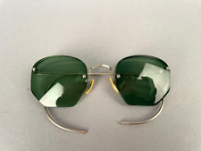 Vintage 1930s American Optical 12K Gold-Filled Rimway Hexagonal Sunglasses