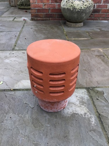 Terracotta clay chimney pot - terracotta,