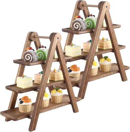 Rustic wooden tier serving - tier,