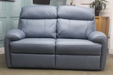 G PLAN HARDY STATIC 2 SEATER SOFA IN CAMBRIDGE SKY LEATHER RRP £2918. #2