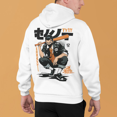 Japanese gangsta hoodie with - japanese,