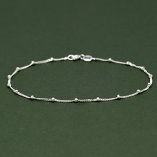 Sterling Silver Beaded Curb